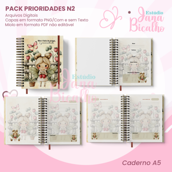 PACK Caderno Pautado A5+Caderneta A6  Prioridades N2 - Imagem 2