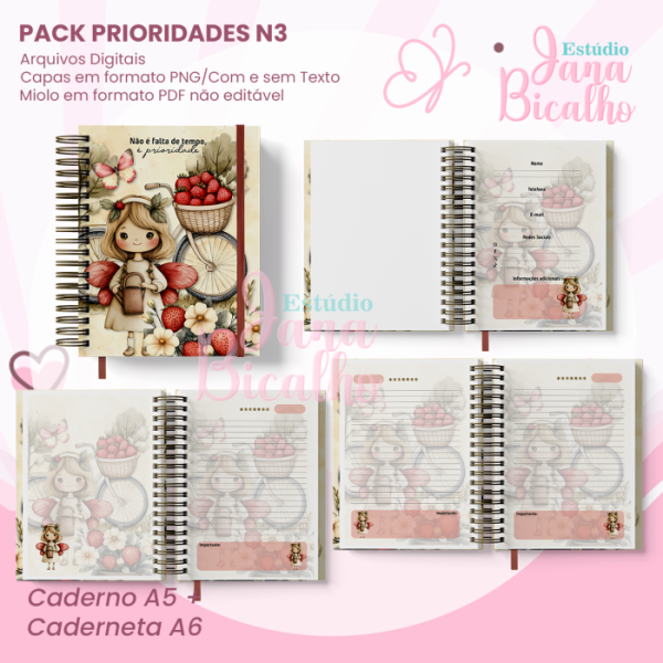 PACK Caderno Pautado A5+Caderneta A6  Prioridades N3 - Imagem 2
