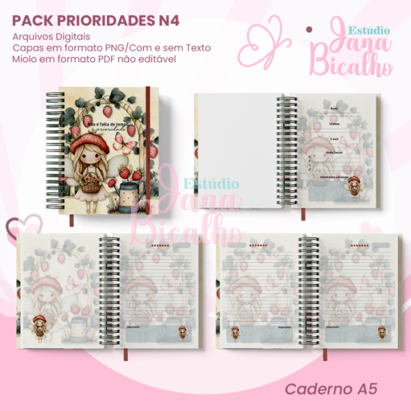 PACK Caderno Pautado A5+Caderneta A6  Prioridades N4 - Imagem 2