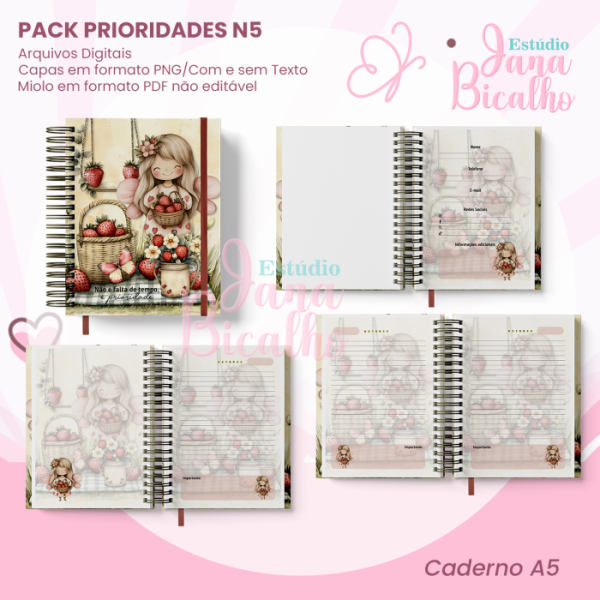 PACK Caderno Pautado A5+Caderneta A6  Prioridades N5 - Imagem 2