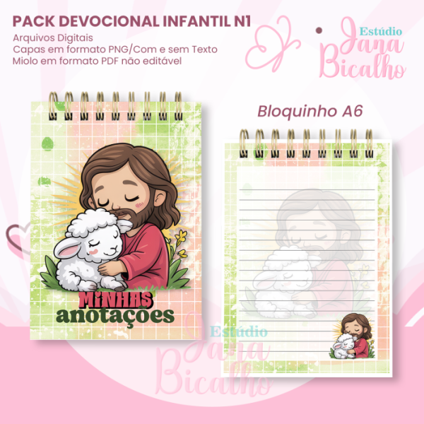 PACK Devocional Infantil A5+Bloquinho A6 N1 - Imagem 3