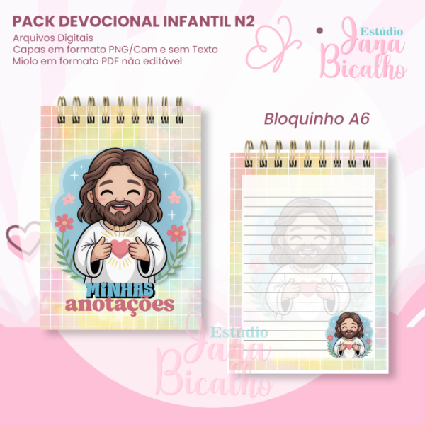 PACK Devocional Infantil A5+Bloquinho A6 N2 - Imagem 3