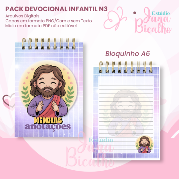 PACK Devocional Infantil A5+Bloquinho A6 N3 - Imagem 3