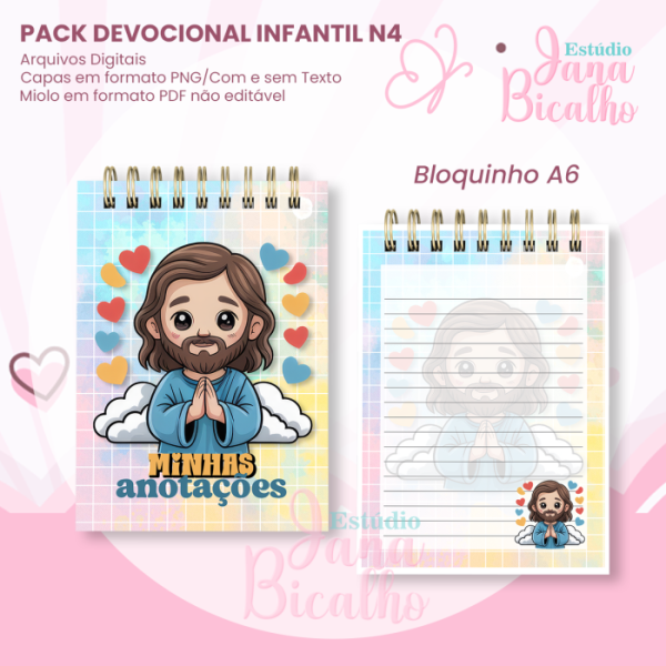 PACK Devocional Infantil A5+Bloquinho A6 N4 - Imagem 3