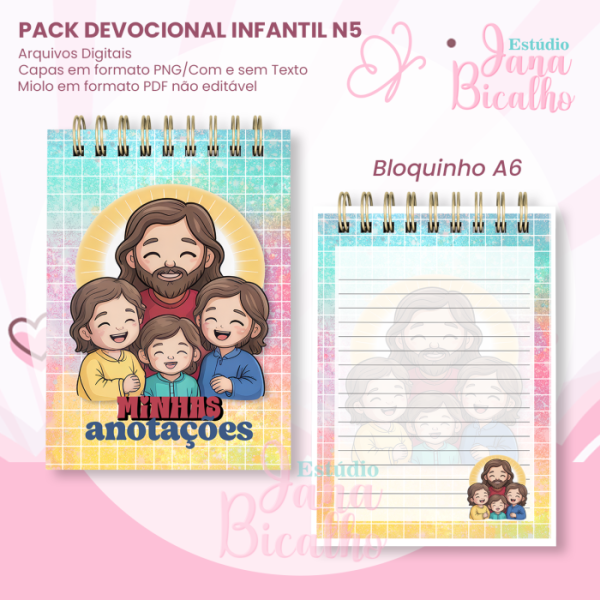 PACK Devocional Infantil A5+Bloquinho A6 N5 - Imagem 3