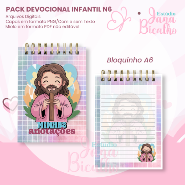 PACK Devocional Infantil A5+Bloquinho A6 N6 - Imagem 3