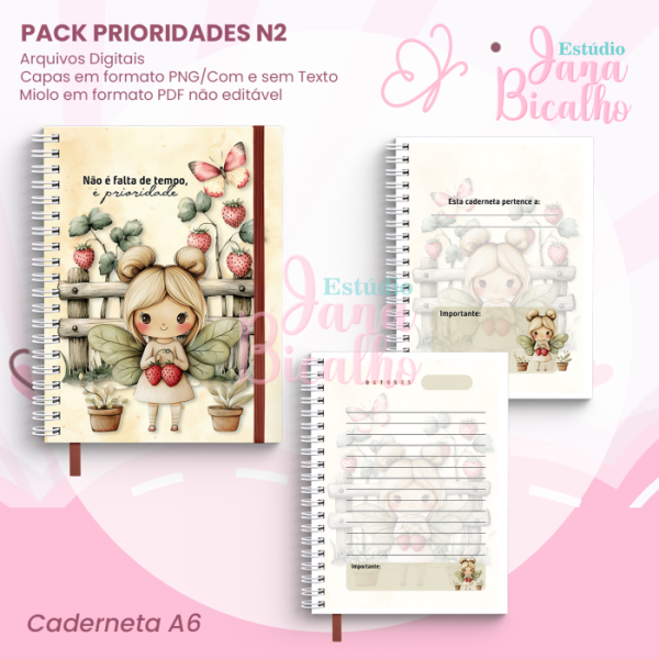 PACK Caderno Pautado A5+Caderneta A6  Prioridades N2 - Imagem 3