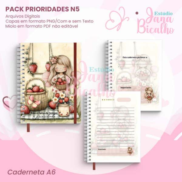 PACK Caderno Pautado A5+Caderneta A6  Prioridades N5 - Imagem 3