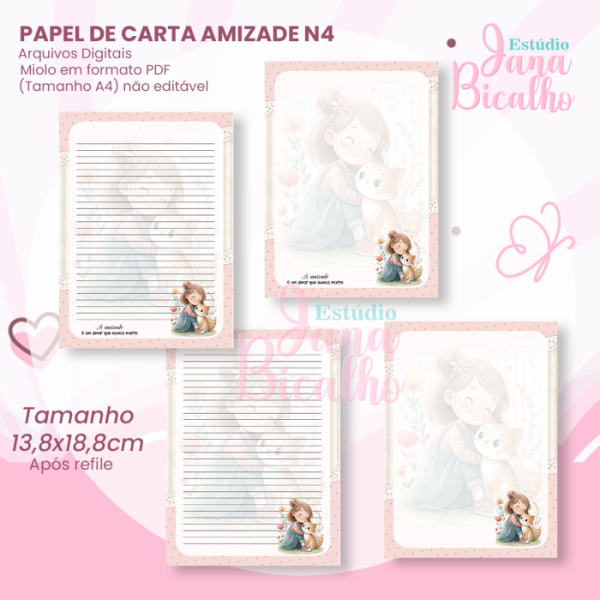 Papel de Carta Amizade N4