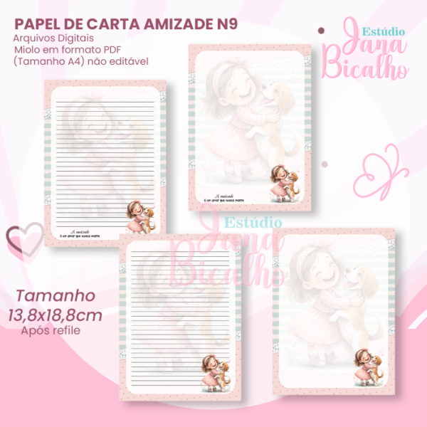 Papel de Carta Amizade N9