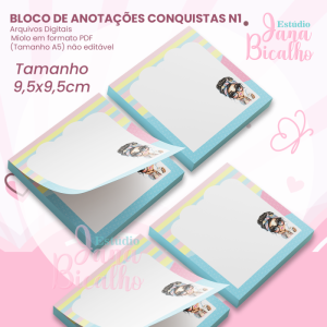 Bloco de Anotações 9,5x9,5cm Conquistas N1