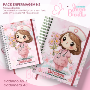 PACK Caderno Pautado A5+Caderneta A6 Enfermagem N2