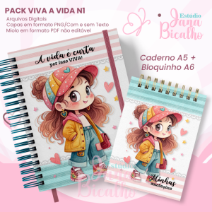 PACK Caderno Pautado A5+Bloquinho A6 Viva a Vida N1