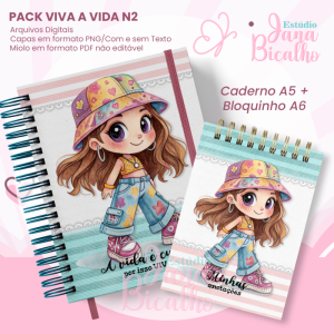 PACK Caderno Pautado A5+Bloquinho A6 Viva a Vida N2