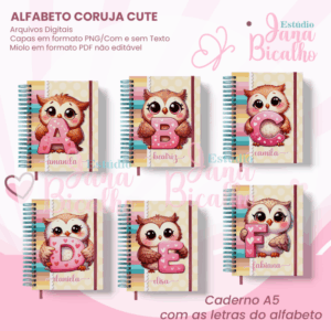 Caderno A5 Alfabeto Coruja Cute