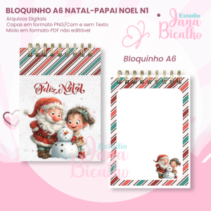 Bloquinho A6 Natal Papai Noel N1