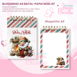 Bloquinho A6 Natal Papai Noel N7