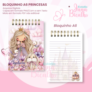 Bloquinho A6 Coleção Princesas