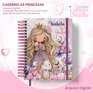 Caderno A5 Coleção Princesas