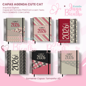 Pack Capas Agenda Cute Cat