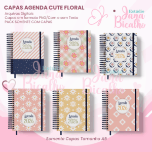 Pack Capas Agenda Cute Floral
