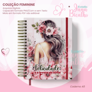 Caderno A5 Coleção Feminine