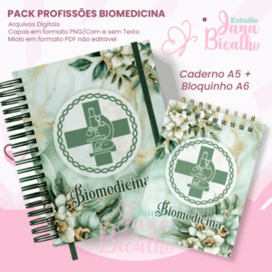 PACK Caderno Pautado A5+Caderneta A6 Biomedicina