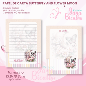 Papel de Carta Butterfly And Flower Moon