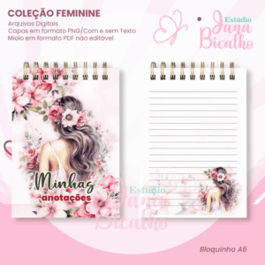 Bloquinho A6 Coleção Feminine