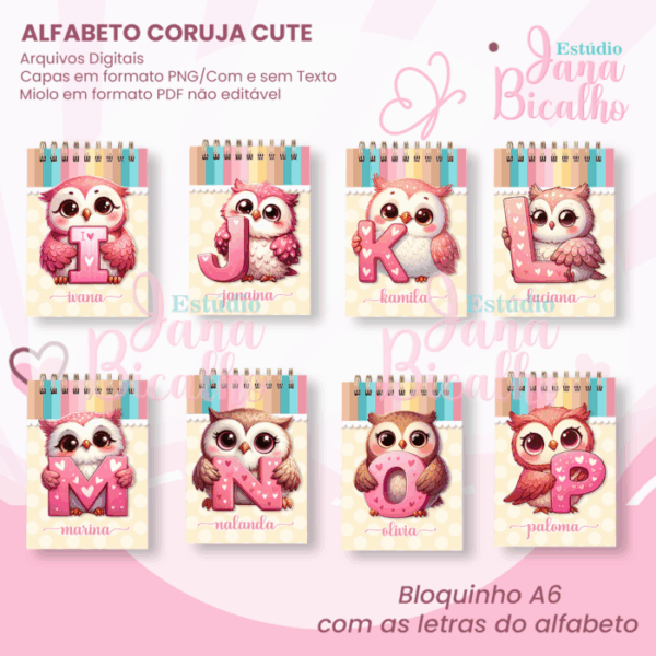 Bloquinho A6 Alfabeto Coruja Cute - Imagem 2