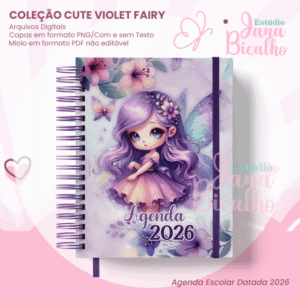 Agenda Escolar A5 Coleção Cute Violet Fairy