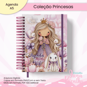 Agenda Datada A5 2026-Coleção Princesas