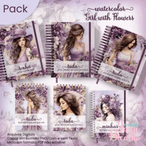 Pack Watercolor Girl with Flowers