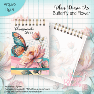 Planejamento Diário A5  Butterfl and Flower
