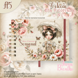 Planner Semanal Horizontal A5 Coleção Era Vitoriana N1