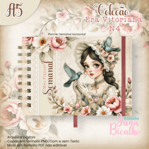 Planner Semanal Horizontal A5 Coleção Era Vitoriana N4