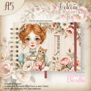 Planner Semanal Horizontal A5 Coleção Era Vitoriana N8