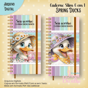 Caderno Slim Spring Ducks 6 em 1
