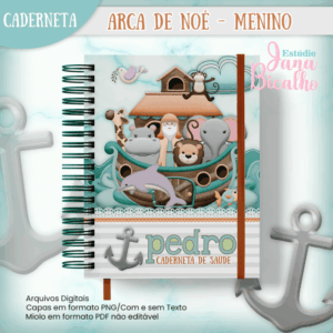 Caderneta de Saúde Arca de Noé Menino + Brinde