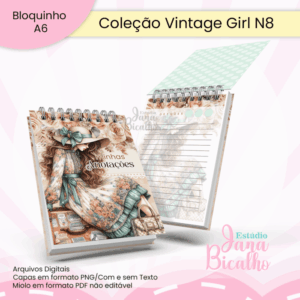 Bloquinho A6 Coleção Vintage Girl N8