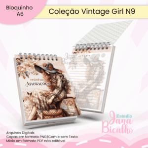 Bloquinho A6 Coleção Vintage Girl N9