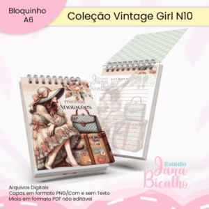 Bloquinho A6 Coleção Vintage Girl N10