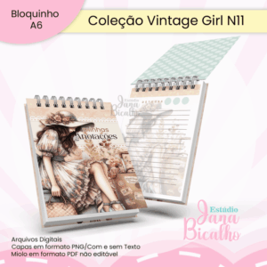 Bloquinho A6 Coleção Vintage Girl N11
