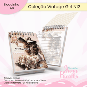 Bloquinho A6 Coleção Vintage Girl N12