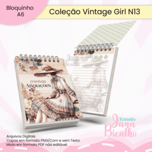Bloquinho A6 Coleção Vintage Girl N13