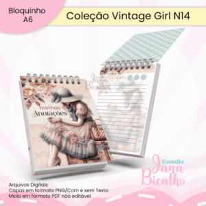 Bloquinho A6 Coleção Vintage Girl N14