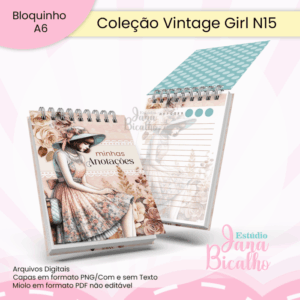 Bloquinho A6 Coleção Vintage Girl N15
