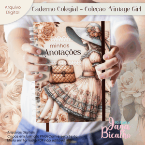 Caderno Colegial Coleção Vintage Girl