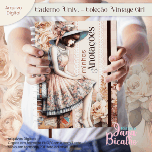Caderno Universitário Coleção Vintage Girl