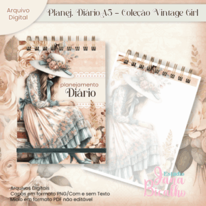 Planejamento Diário A5 Coleção Vintage Girl
